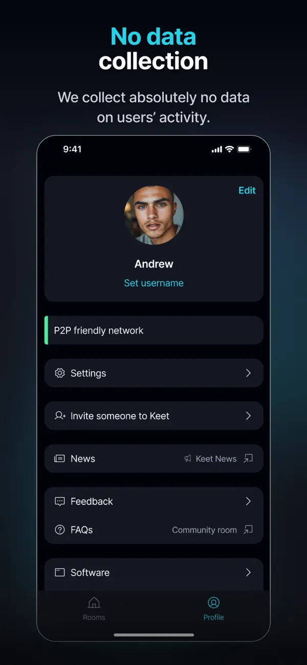 Keet - Private Encrypted Chat iPhone App Screenshot 6 – Soziale Netzwerke