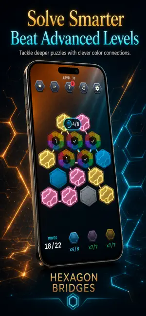 Hexagon Bridges: Logic Puzzle screenshot 3