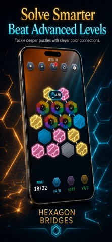 Hexagon Bridges: Logic Puzzle Screenshot 3 of 3
