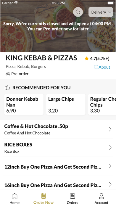KING KEBAB AND PIZZAS Screenshot