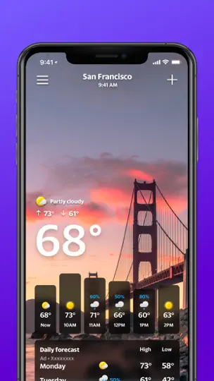 Скриншот Yahoo Погода на iPhone 1