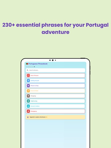 Portugal Travel Phrasebook iPad screenshot