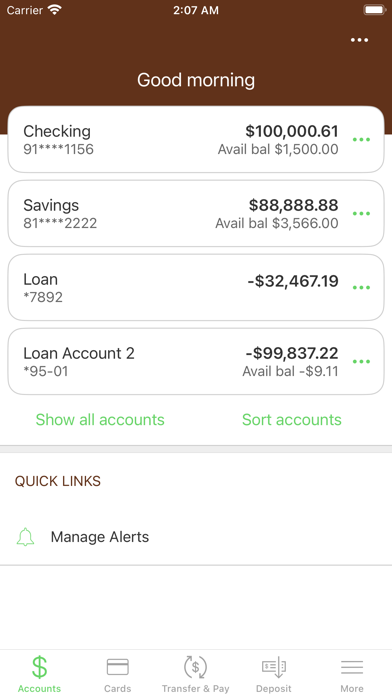 West Texas National Bank Screenshot