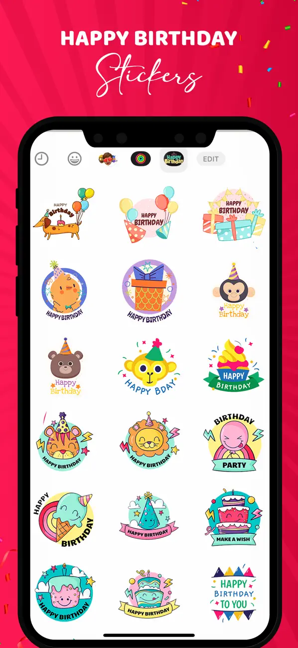 #4. Animated Birthday Stickers! (iOS) By: Deepak Jalwa