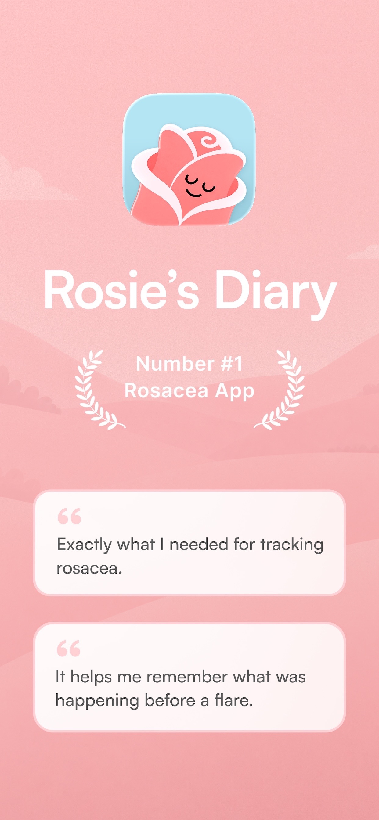 Screenshot 1 of Rosie's Diary — Rosacea Log