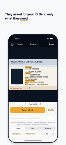 CoverTrace: Redact ID & SSN Screenshot 1 of 8