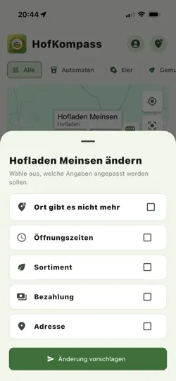 Screenshot von HofKompass: Hofladen Finder auf dem iPhone 2
