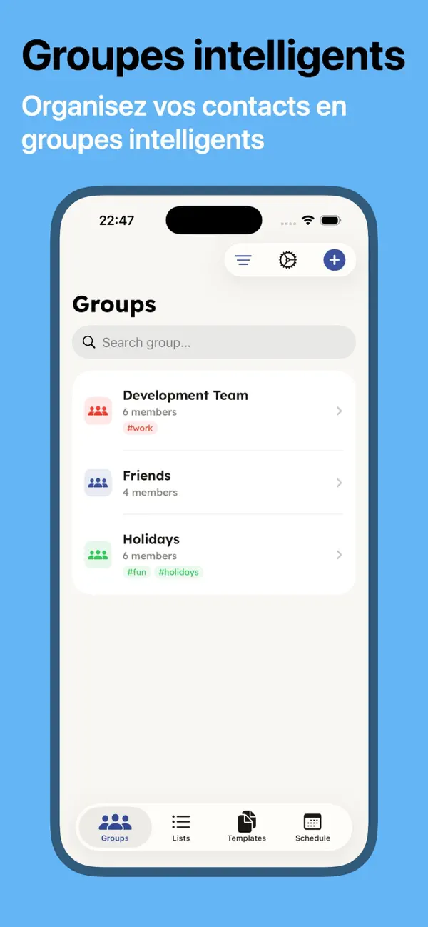 Screenshot #1 pour Group SMS – Envoi Groupé