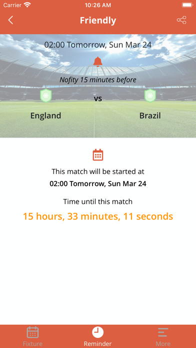 Soccer Reminder & Countdown Screenshot
