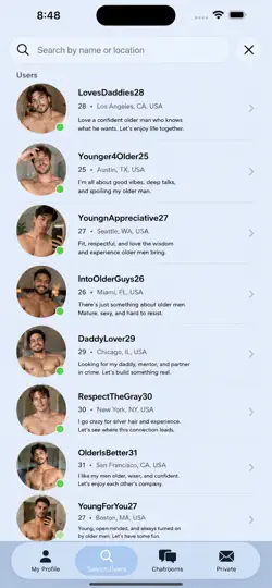 Captura de pantalla de Gay Older Men Chat en iPhone 6