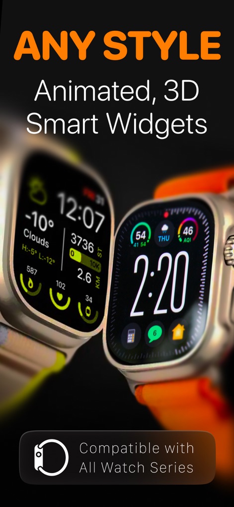 Watch Faces Gallery & Themes - Discover watch faces featuring animated 3D effects and smart widget integration, compatible across all Apple Watch series for dynamic personalization.