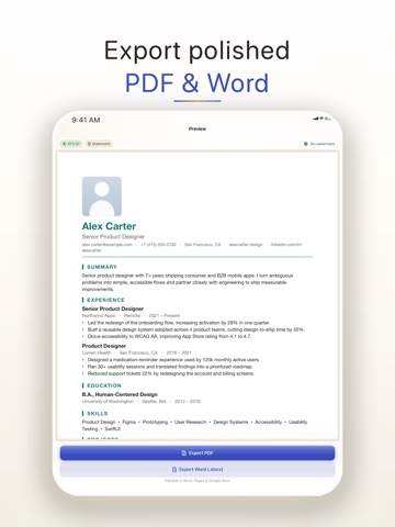 CV Desk: ATS Resume Builder iPad screenshot