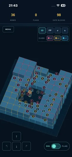 DEEP FIELD : 3D MineSweeper screenshot 1