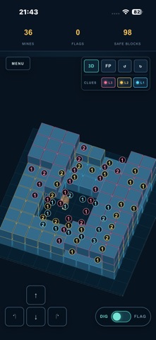 DEEP FIELD : 3D MineSweeper iPhone screenshot