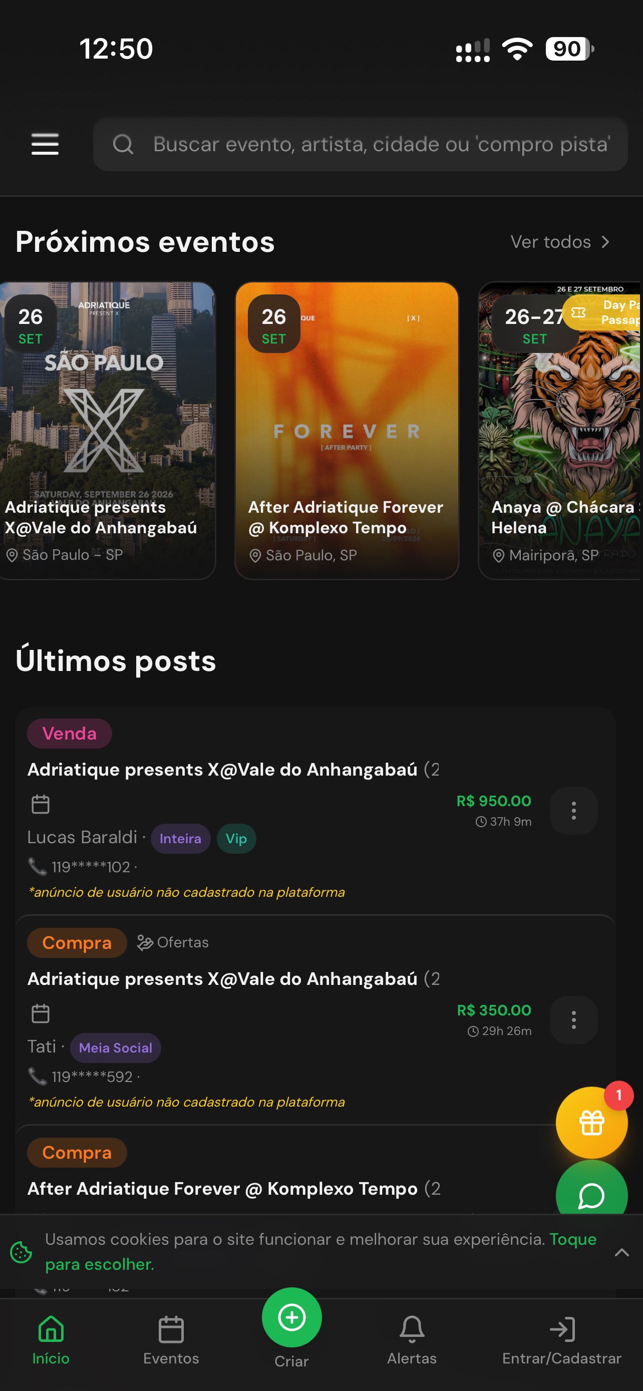 Screenshot 1 of CVT Ingressos