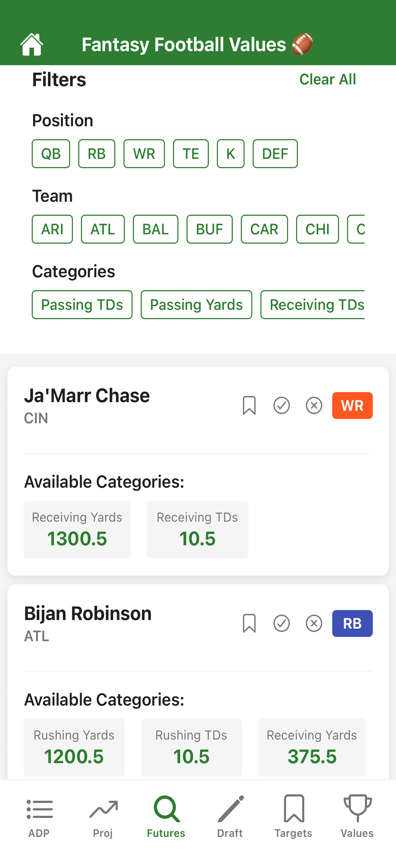 Fantasy Football Values screenshot 6