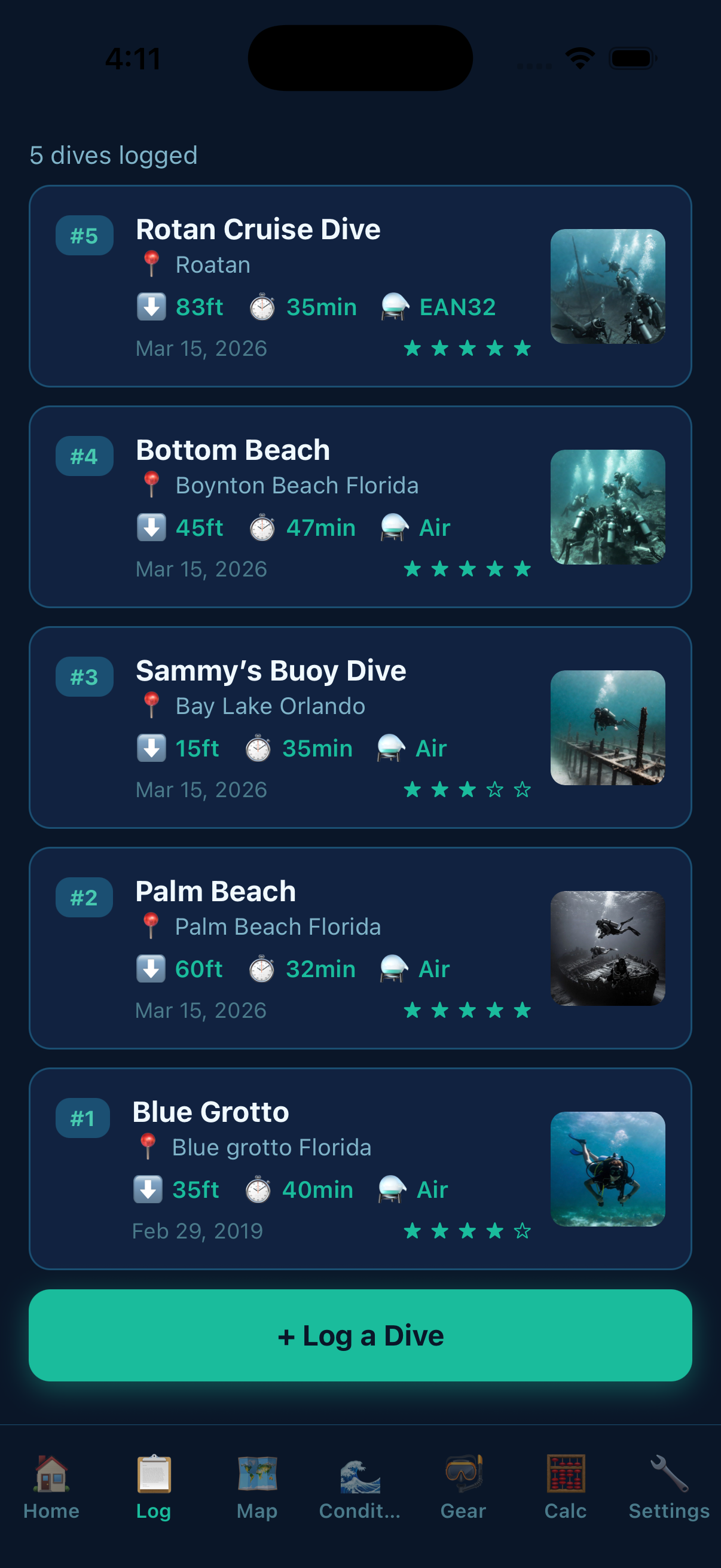 DeepLog — Scuba Dive Log