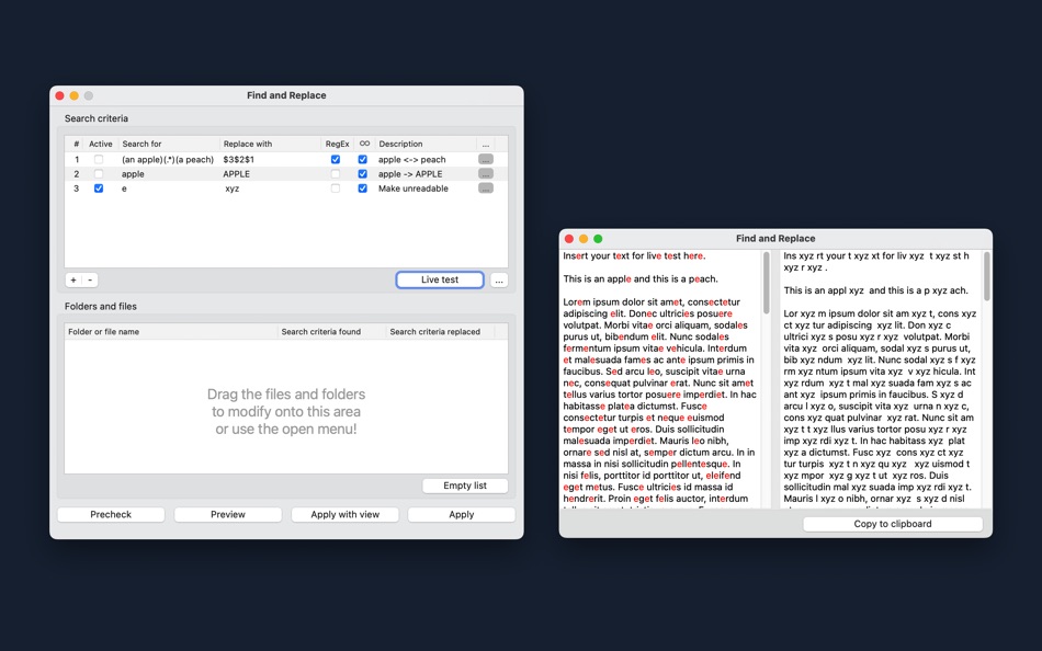#3. Find and Replace Text in Files (macOS) Podle: Thomas Osthege