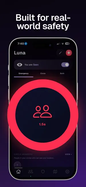 Luna: Safety, SOS & Location screenshot 2