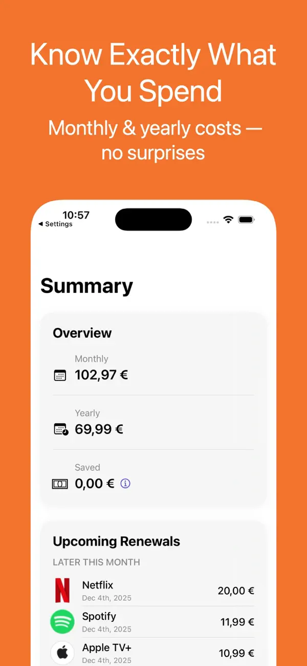 #2. Subscription Tracker: Subsmind (iOS) โดย: Agisilaos Tsaraboulidis