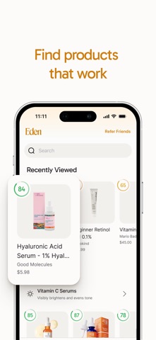 Eden - Skincare Simplified iPhone screenshot