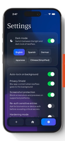 NeoPass iPhone screenshot