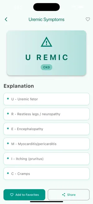 Nephrology Mnemonics screenshot 4