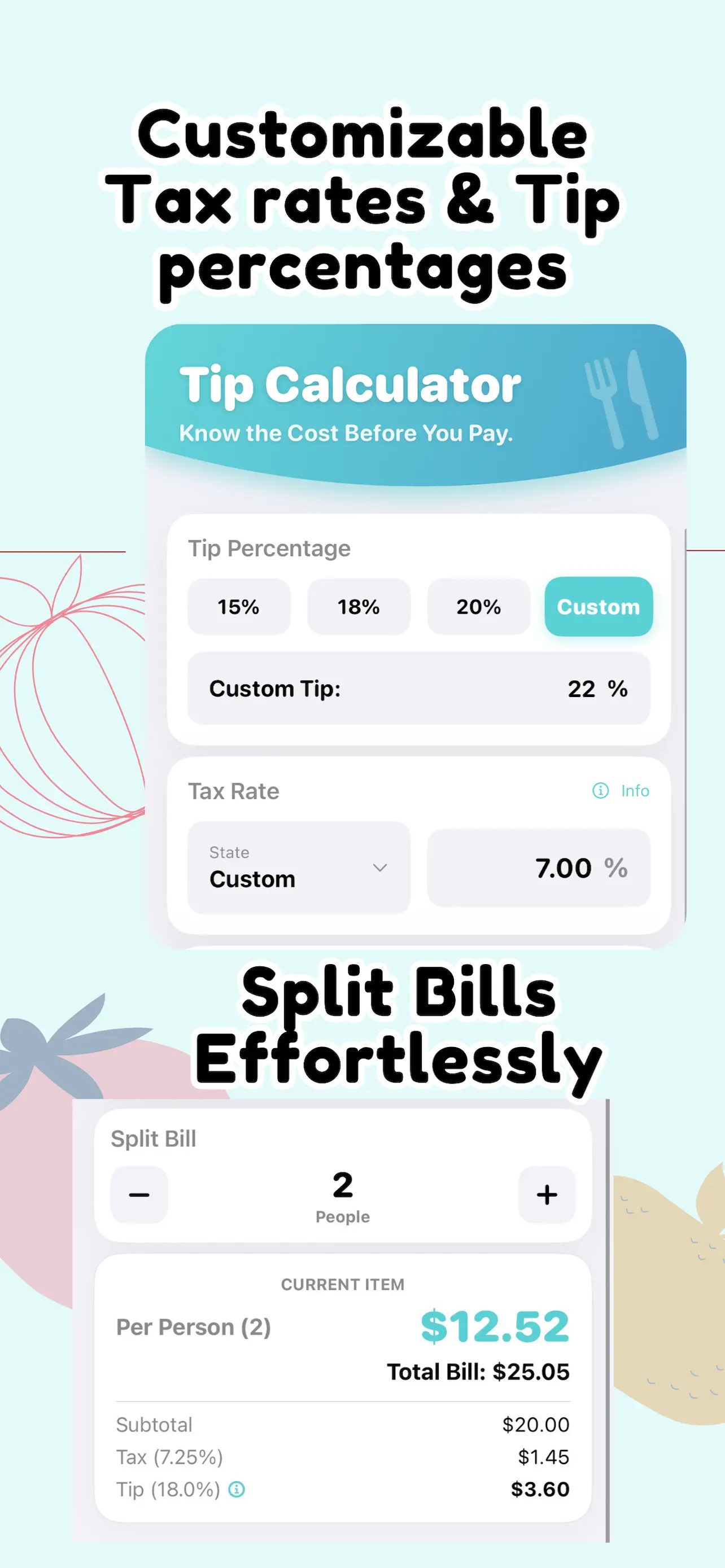 #2. Tip Calculator: Tax & Split (iOS) By: MomentumWorks Technology LLC