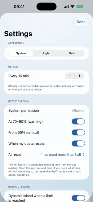 AI limits : usage tracker screenshot 4