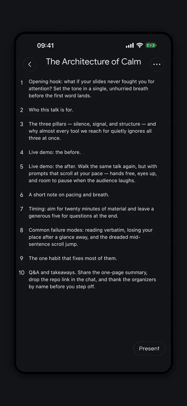 Screenshot #2 pour Cue - Speaker Notes