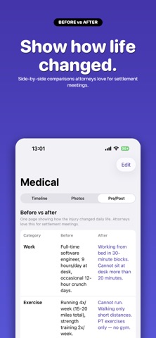 InjuryLog - Claim Journal iPhone screenshot