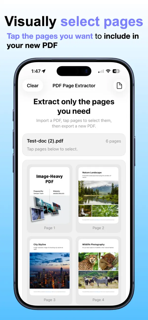 Screenshot #2 pour PDF Page Extractor
