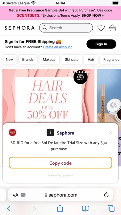 Savers League: Coupons & Deals iPhone screenshot 3 - Shopping app