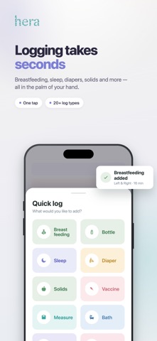 Hera: Baby Tracker & Growth iPhone screenshot 2