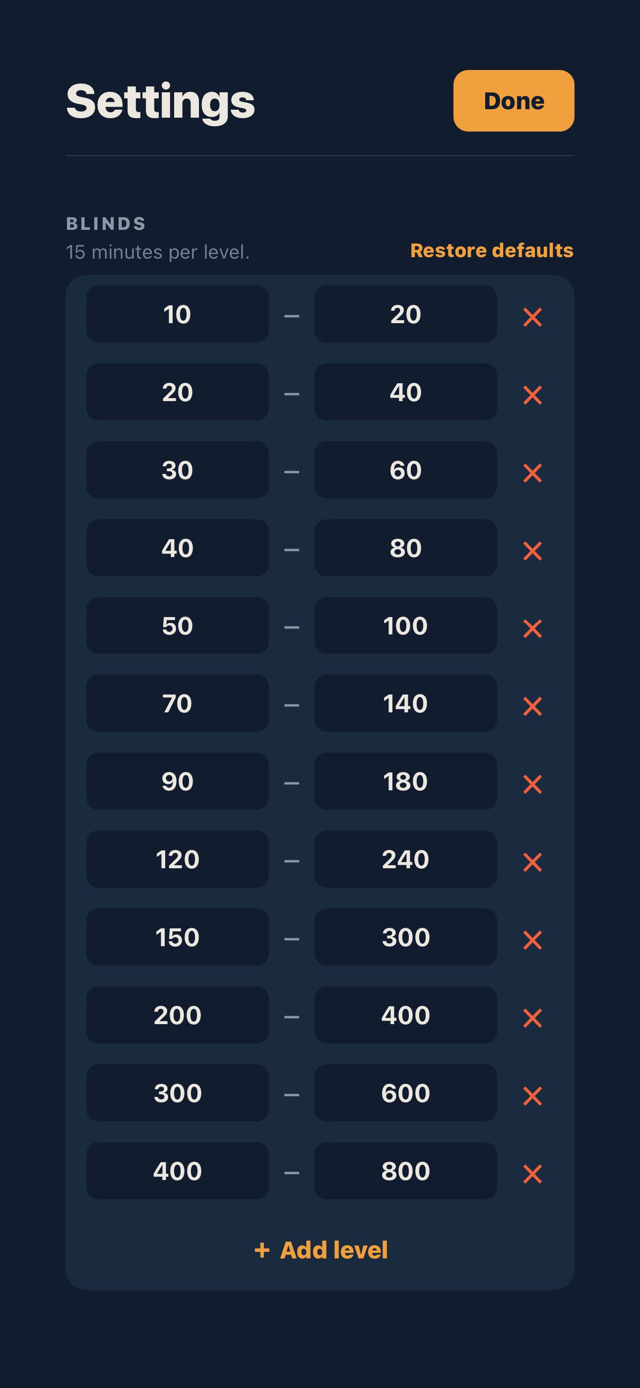 Screenshot 3 of Poker Timer: Tournament Clock
