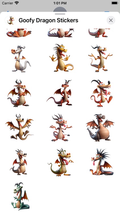 Goofy Dragon Stickers