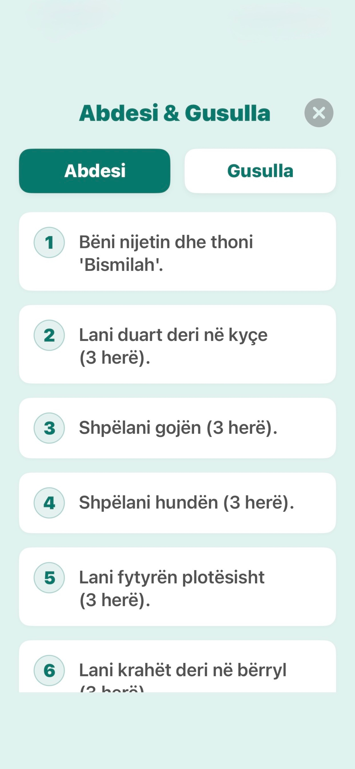 Kohet e Namazit, Busulla
