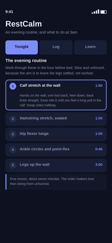 RestCalm-Restless Legs Relief iPhone screenshot
