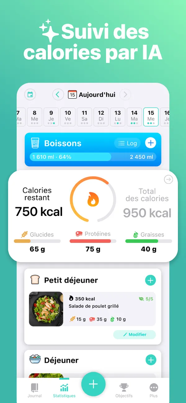 Screenshot #1 pour Compteur Calories IA: Nutrilio