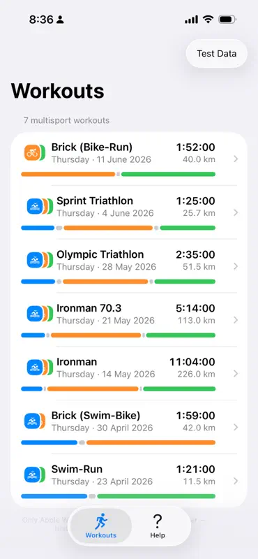 TriExport - Triathlon Splits screenshot 2 of 4