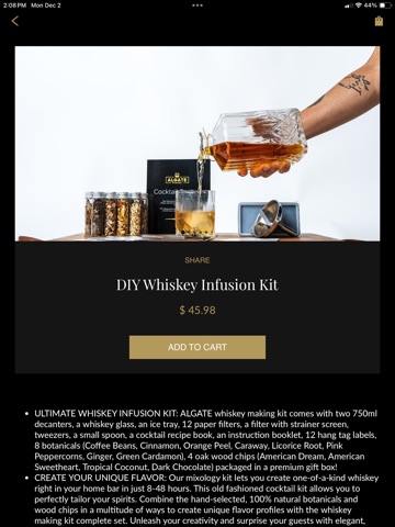 Algate: DIY Whiskey Infusion iPad screenshot