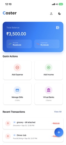 Coster - Smart Finance Manager Screenshot 1 of 10