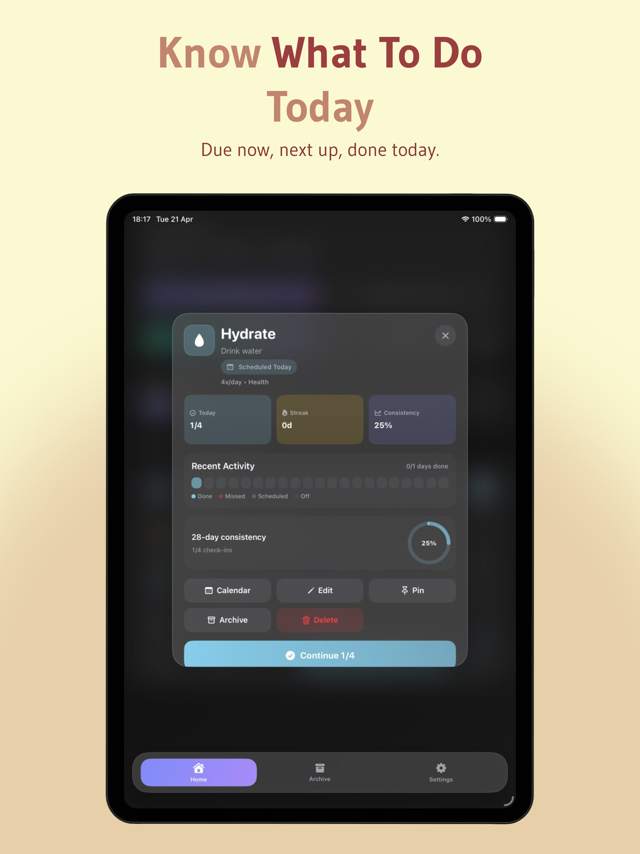 Tracking Habit: Daily Goals