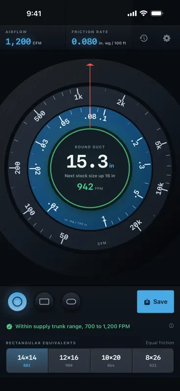 DuctRule: HVAC Duct Sizing screenshot 1 of 5