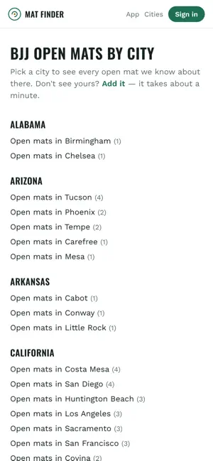 Mat Finder: BJJ Open Mats screenshot 4
