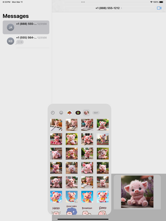 Screenshot #6 pour Cool Pets (Pig) Stickers pack
