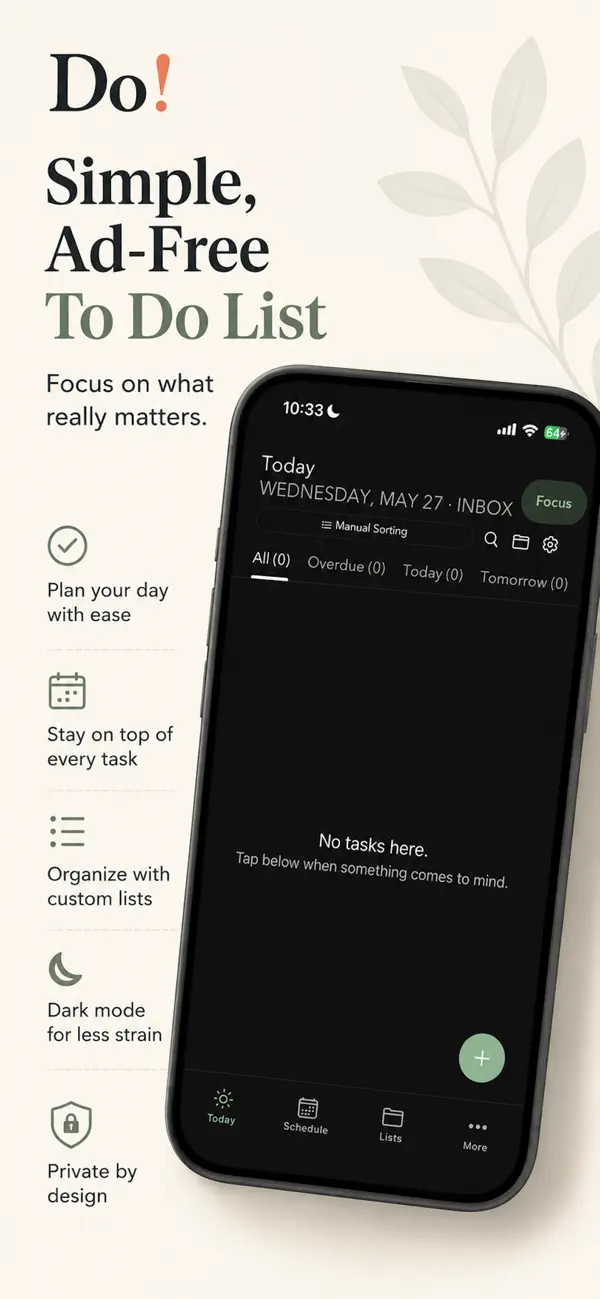 Screenshot #3 pour Do! Simple, Ad-Free To Do List