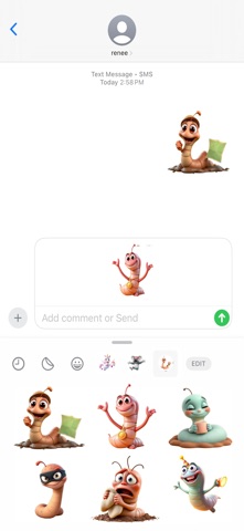 蠕动的蠕虫贴纸 screenshot