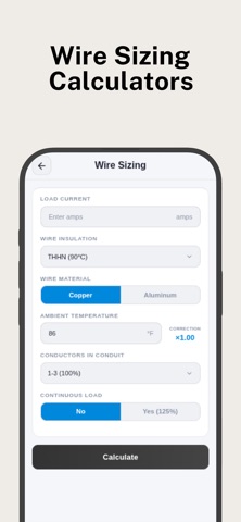 SparkAi Electrician Calculator iPhone screenshot
