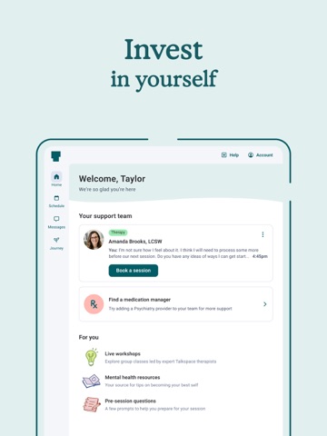 Talkspace: Virtual Therapy App iPad screenshot